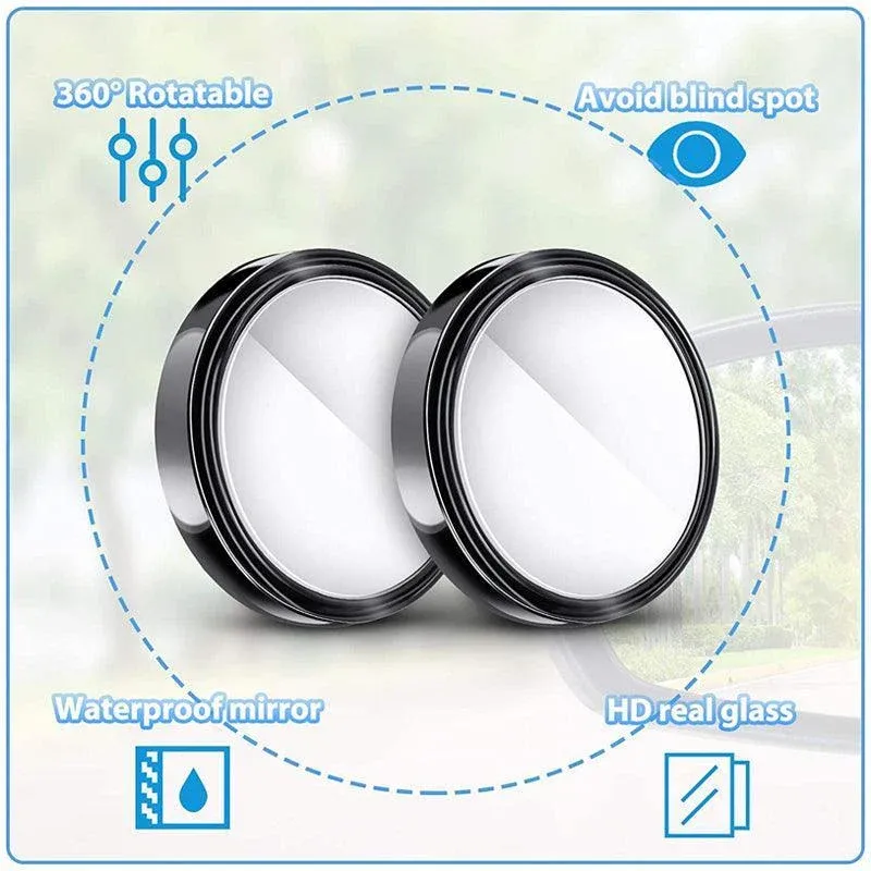 2X Blind Spot Car Mirror 360 Wide Angle Adjustable Rear Side View Convex Black view 6