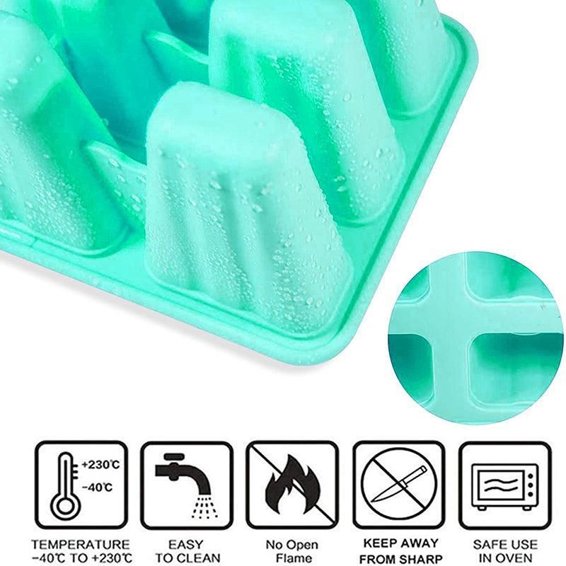 Silicone Ice Cream Mould Block Frozen Molds Icy Pole Jelly Popsicle - Blue-10Grid view 9