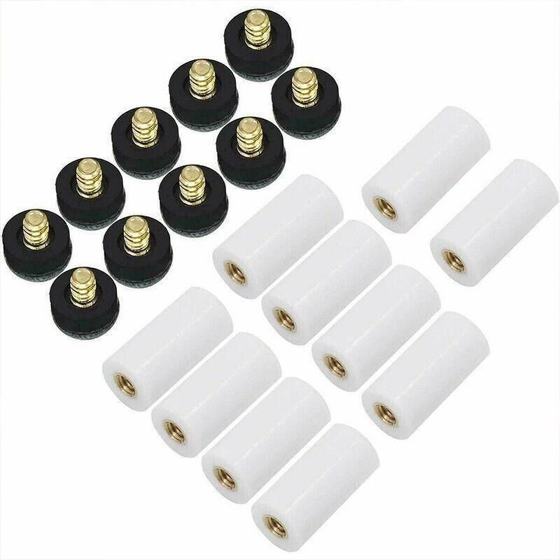 10 Pairs Soft Grey Billiard Tips Set with Screw-On Ferrules view 2
