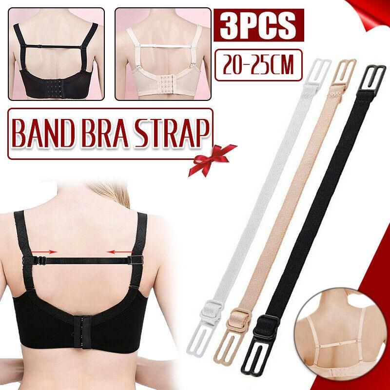 3Pcs Lady Nonslip Elastic Adjustable Band Bra Strap Holder Strap Racer Back view 2