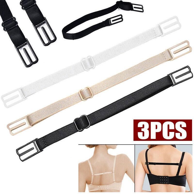 3Pcs Lady Nonslip Elastic Adjustable Band Bra Strap Holder Strap Racer Back view 4