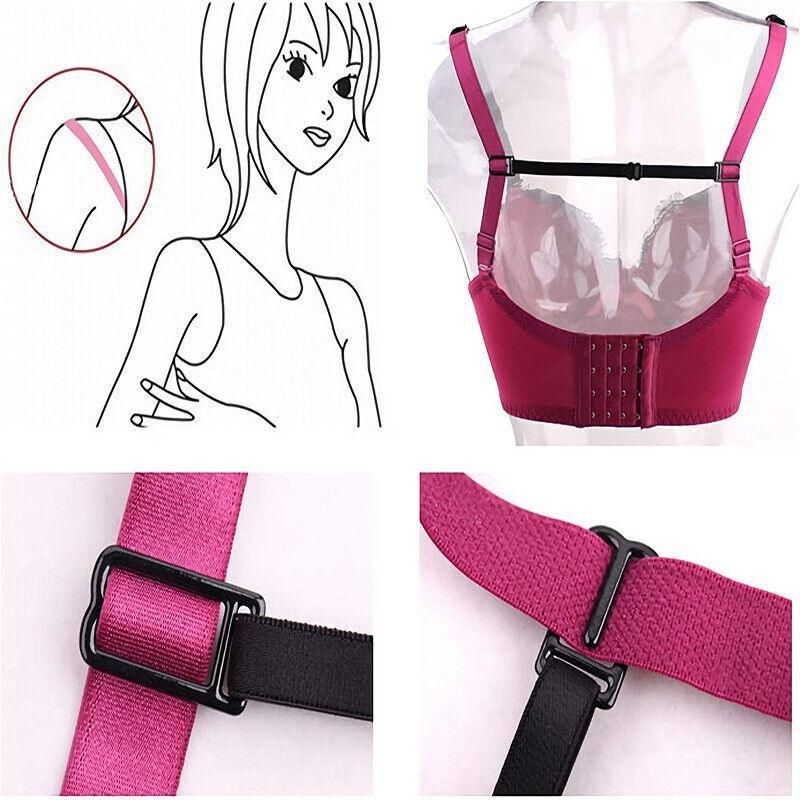 3Pcs Lady Nonslip Elastic Adjustable Band Bra Strap Holder Strap Racer Back view 6