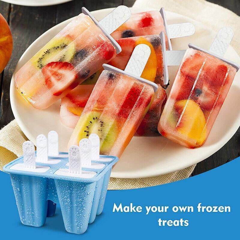 Silicone Ice Cream Mould Block Frozen Molds Icy Pole Jelly Popsicle - Blue-4Grid view 11