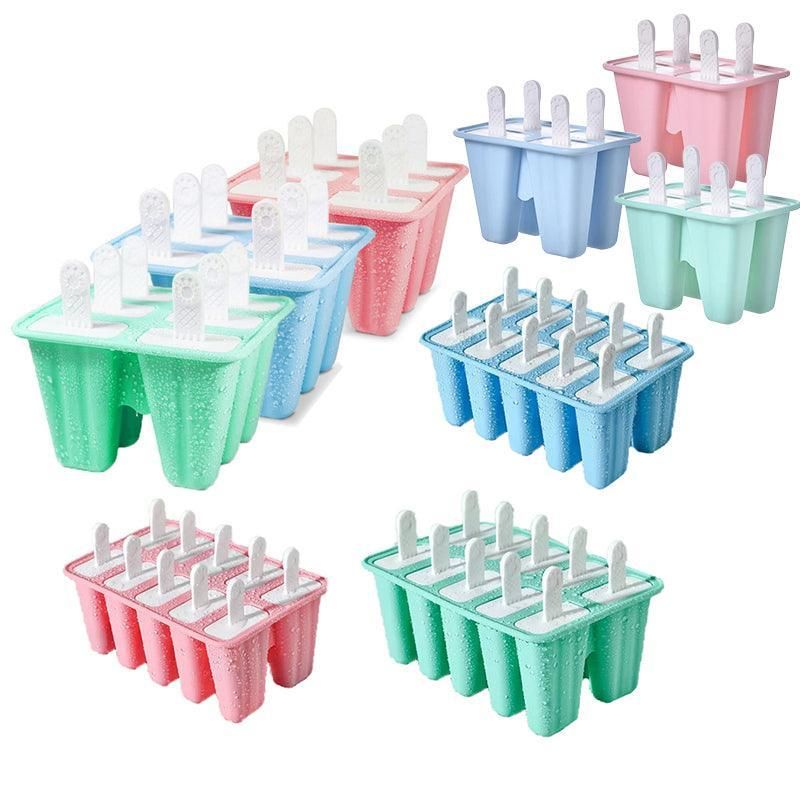 Silicone Ice Cream Mould Block Frozen Molds Icy Pole Jelly Popsicle - Pink-4Grid view 3