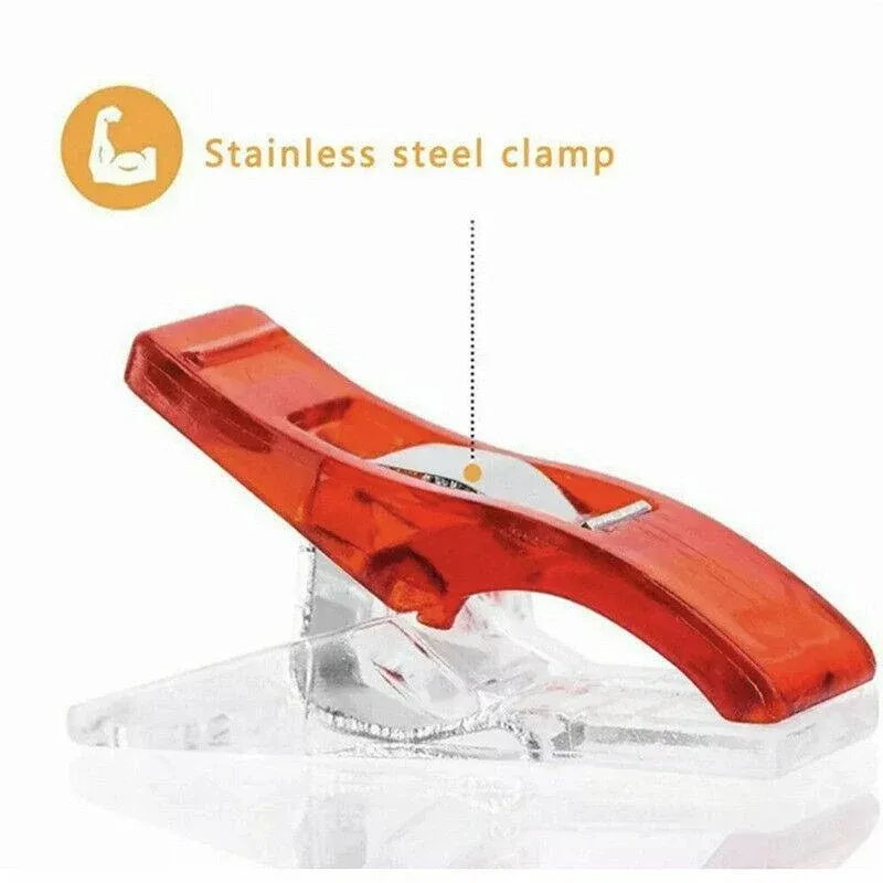 50Pcs Sewing Quilting Clips Wonder Craft Fabric Clamp DIY Colourful or Clear view 4