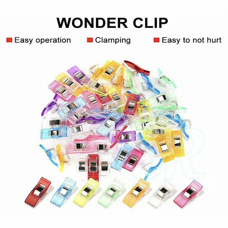 50Pcs Sewing Quilting Clips Wonder Craft Fabric Clamp DIY Colourful or Clear view 6