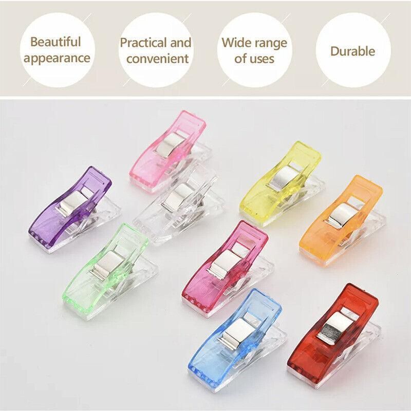 50Pcs Sewing Quilting Clips Wonder Craft Fabric Clamp DIY Colourful or Clear view 10