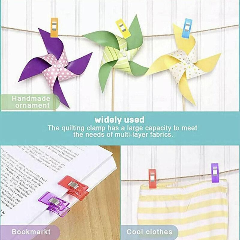 50Pcs Sewing Quilting Clips Wonder Craft Fabric Clamp DIY Colourful or Clear view 11