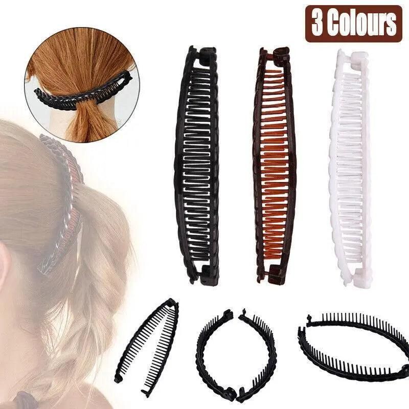 5X Hair Ponytail Holder Banana Clips Plastic Black Claw Comb Clip Multipurpose view 2