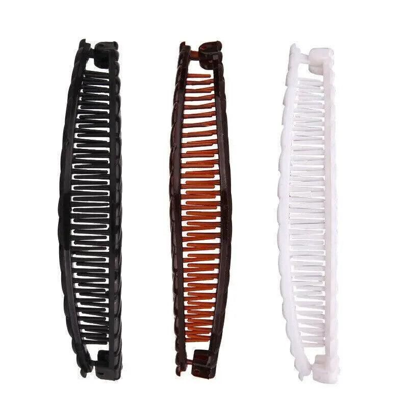 5X Hair Ponytail Holder Banana Clips Plastic Black Claw Comb Clip Multipurpose view 3