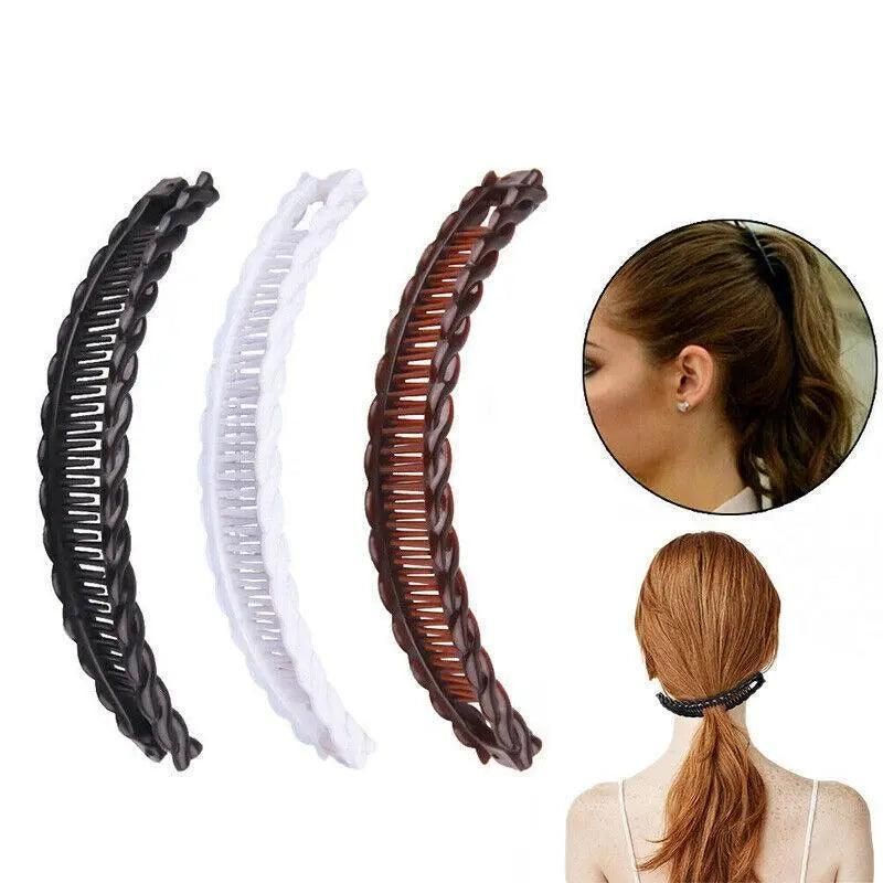 5X Hair Ponytail Holder Banana Clips Plastic Black Claw Comb Clip Multipurpose view 11