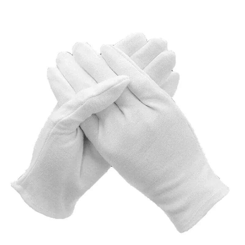 6 Pairs Handling Work Hands Protector Soft Costume Jewellery Cotton White