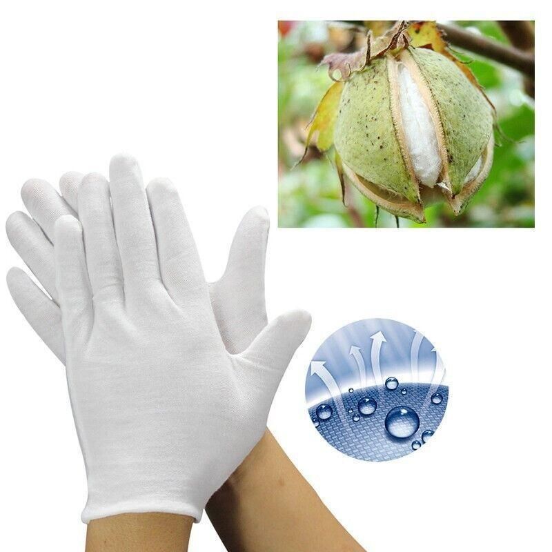 6 Pairs Handling Work Hands Protector Soft Costume Jewellery Cotton White view 8