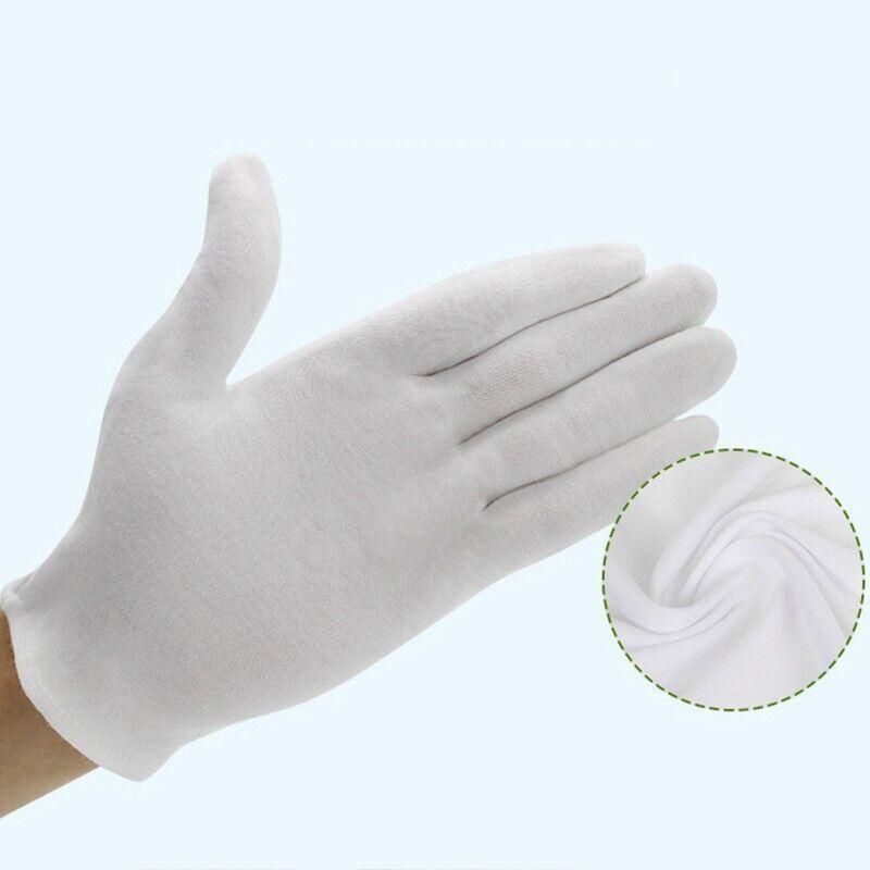 6 Pairs Handling Work Hands Protector Soft Costume Jewellery Cotton White view 9