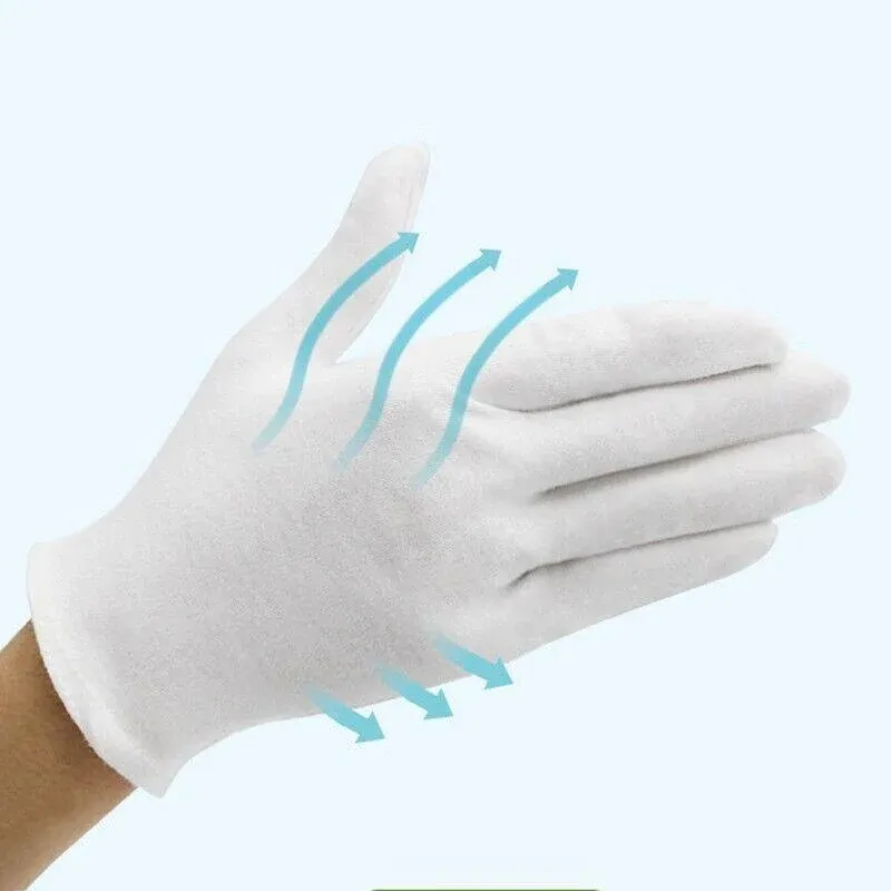 6 Pairs Handling Work Hands Protector Soft Costume Jewellery Cotton White view 10