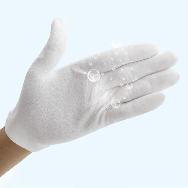 6 Pairs Handling Work Hands Protector Soft Costume Jewellery Cotton White view 11