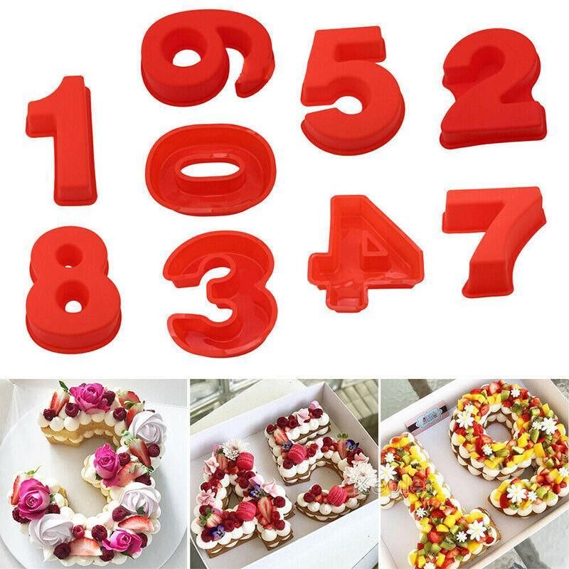 10 Inch Silicone Number Cake Mould Birthday Baking Pan Fondant Tools - 0 view 11
