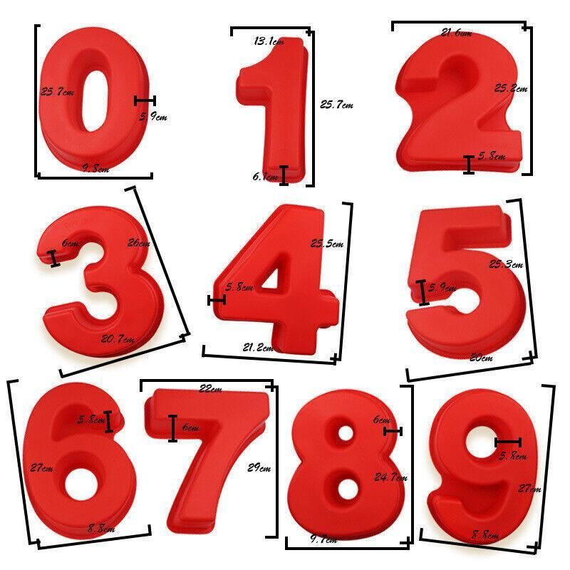 10 Inch Silicone Number Cake Mould Birthday Baking Pan Fondant Tools - 0 view 12