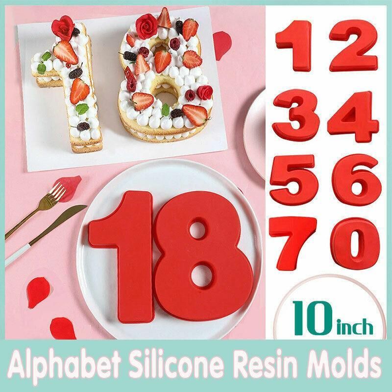 10 Inch Silicone Number Cake Mould Birthday Baking Pan Fondant Tools - 4 view 2