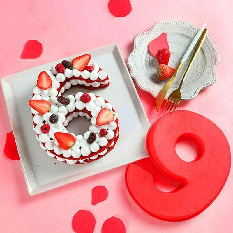 10 Inch Silicone Number Cake Mould Birthday Baking Pan Fondant Tools - 5 view 13