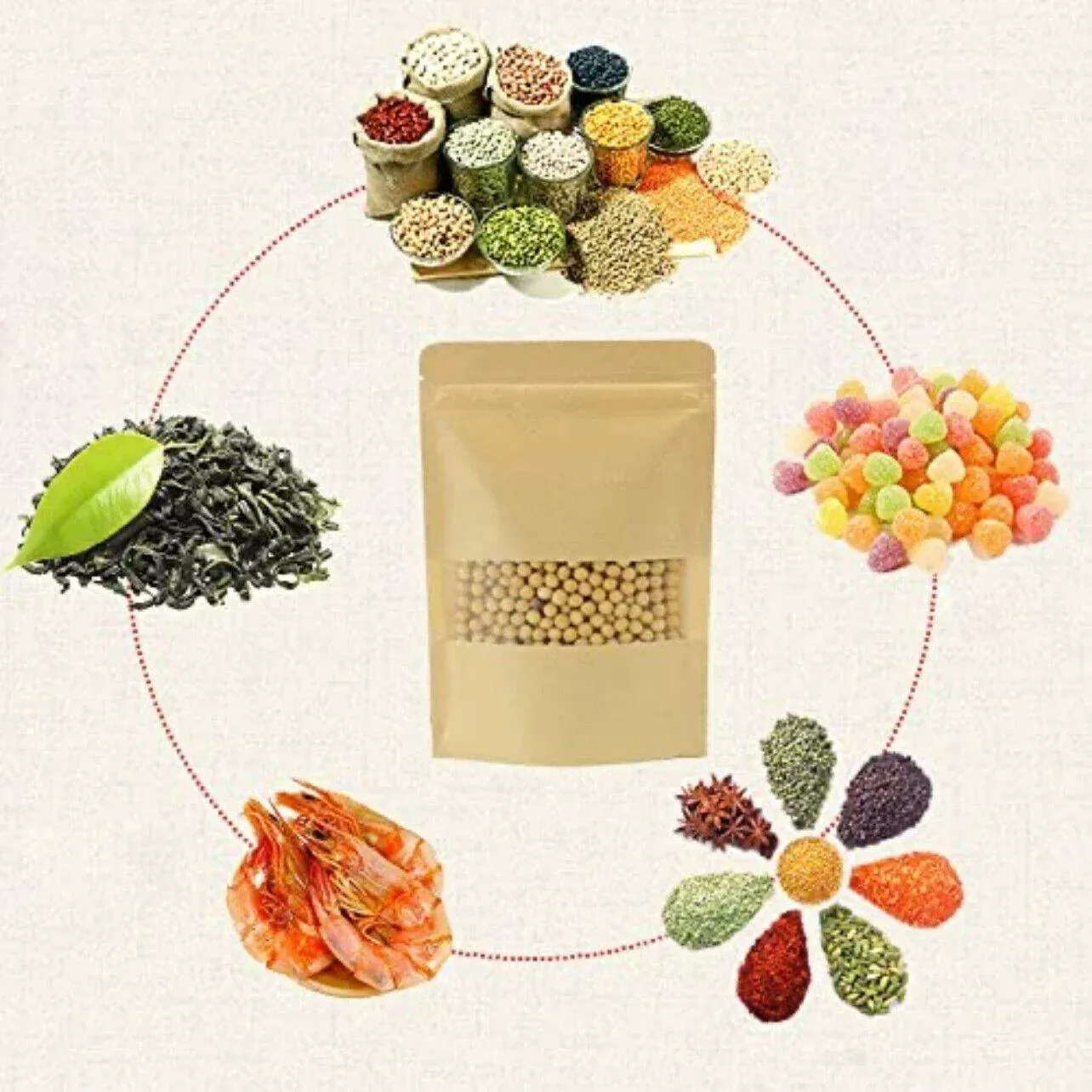10-200x 23*35+5cm Stand Up Bag Kraft Paper Seal Packaging Window Zip Lock view 11