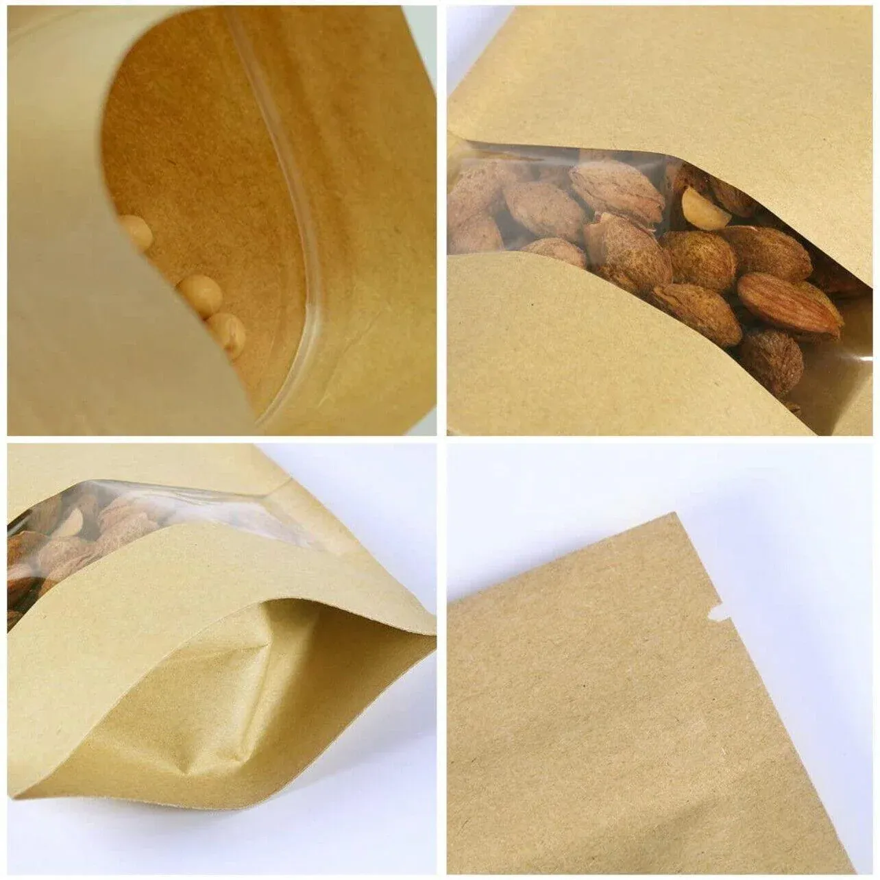 10-200x 23*35+5cm Stand Up Bag Kraft Paper Seal Packaging Window Zip Lock view 12