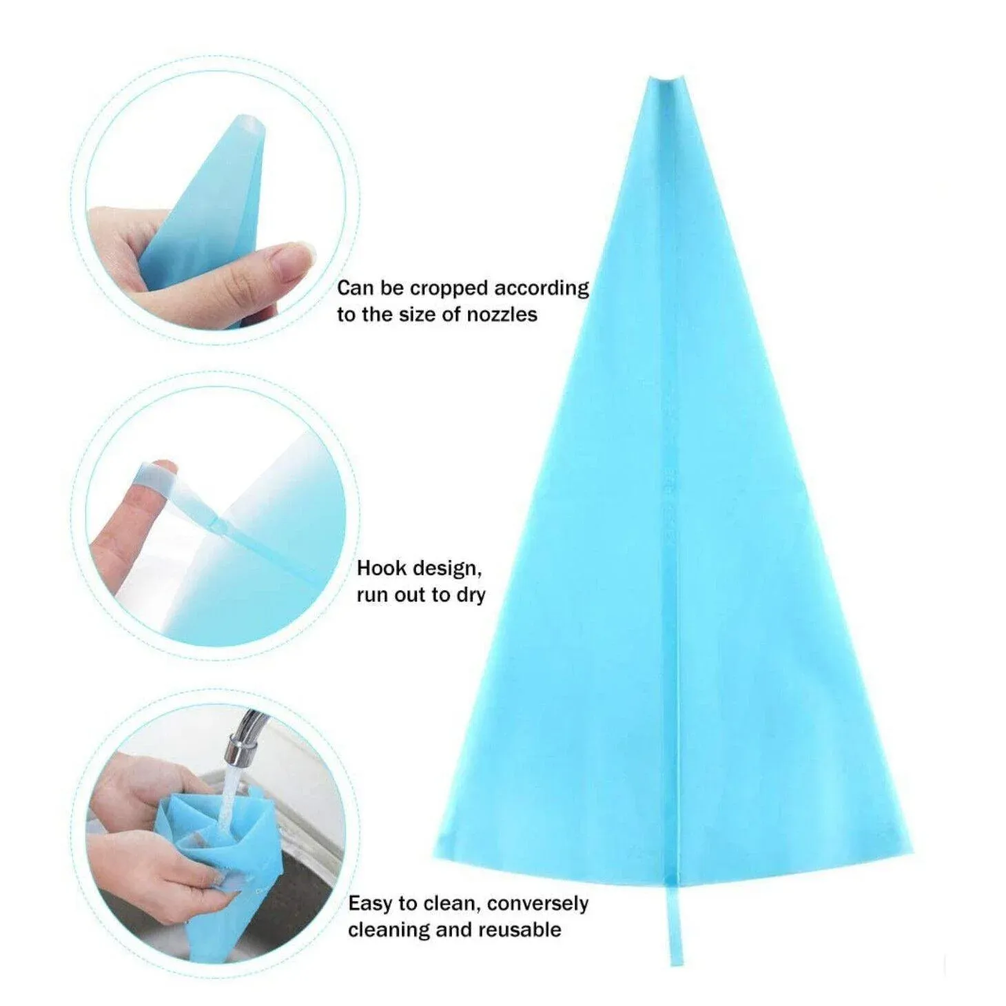 2/4PCS Reusable Silicone Pastry Bag DIY Icing Bags Cream Cake Decorating - 2 view 5