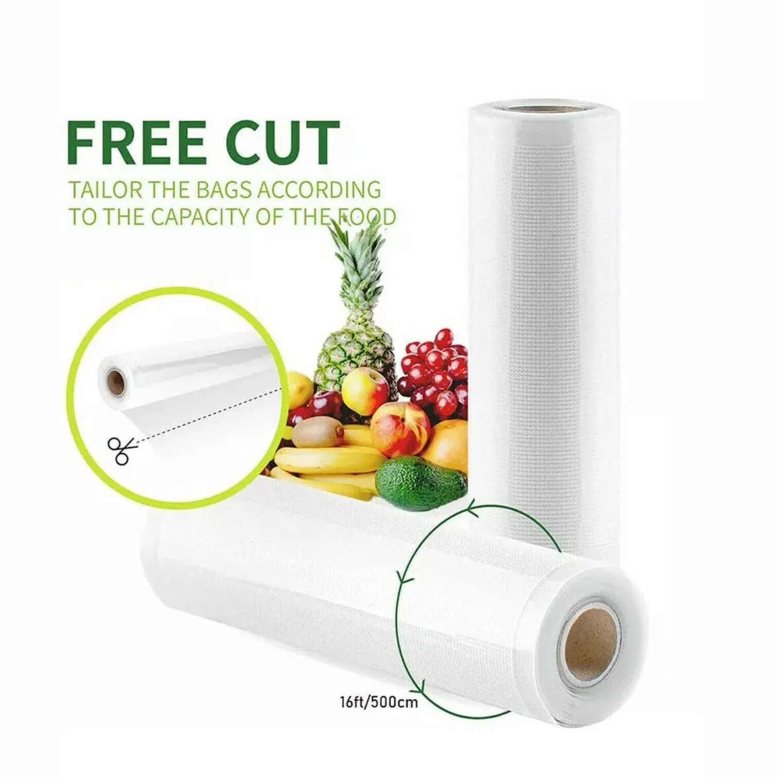 1-10x Commercial Heat-Resistant Vacuum Sealer Rolls for Food Storage - 2 Rolls view 5