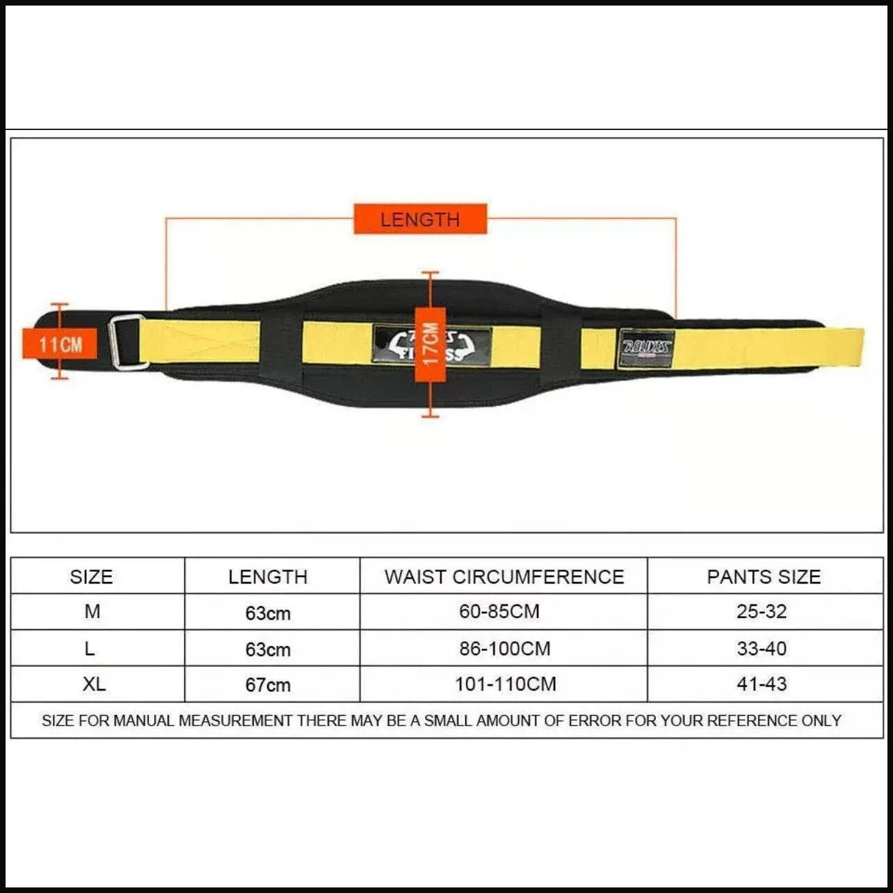 Fitness Weight Lifting Belt Barbell Dumbell Training Back Support Men Women M view 13