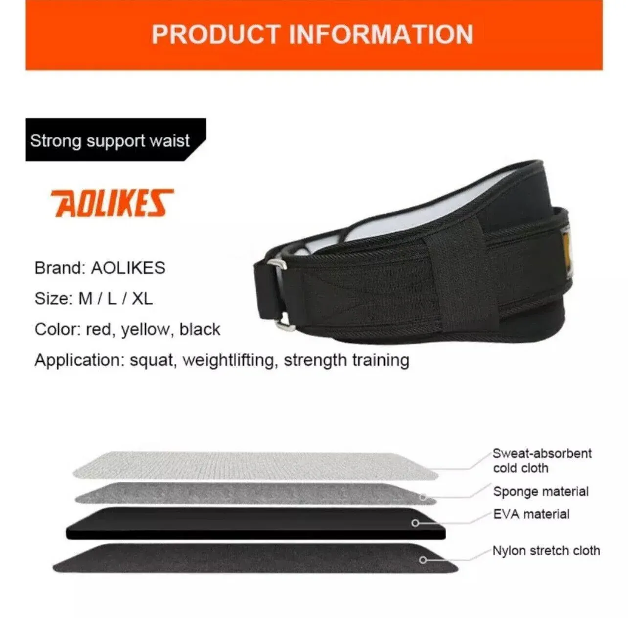 Fitness Weight Lifting Belt Barbell Dumbell Training Back Support Men Women XL view 9