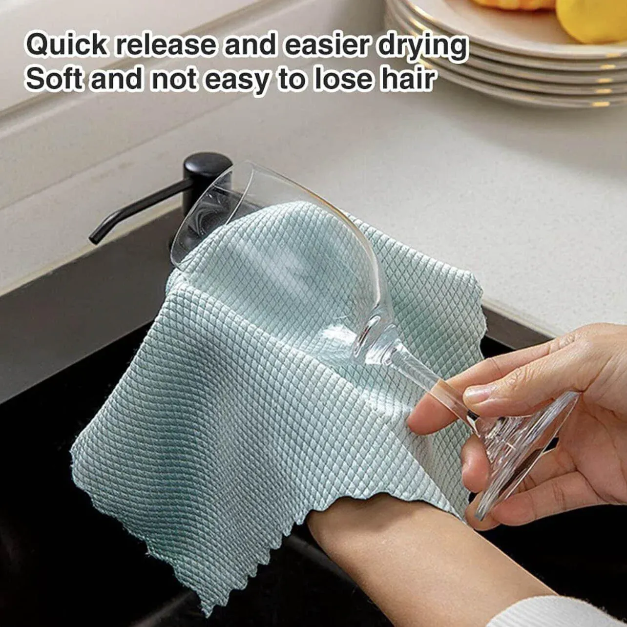 5X Fish Scale Microfiber Cleaning Cloth Dish Washing Glass Wipe Reusable view 7