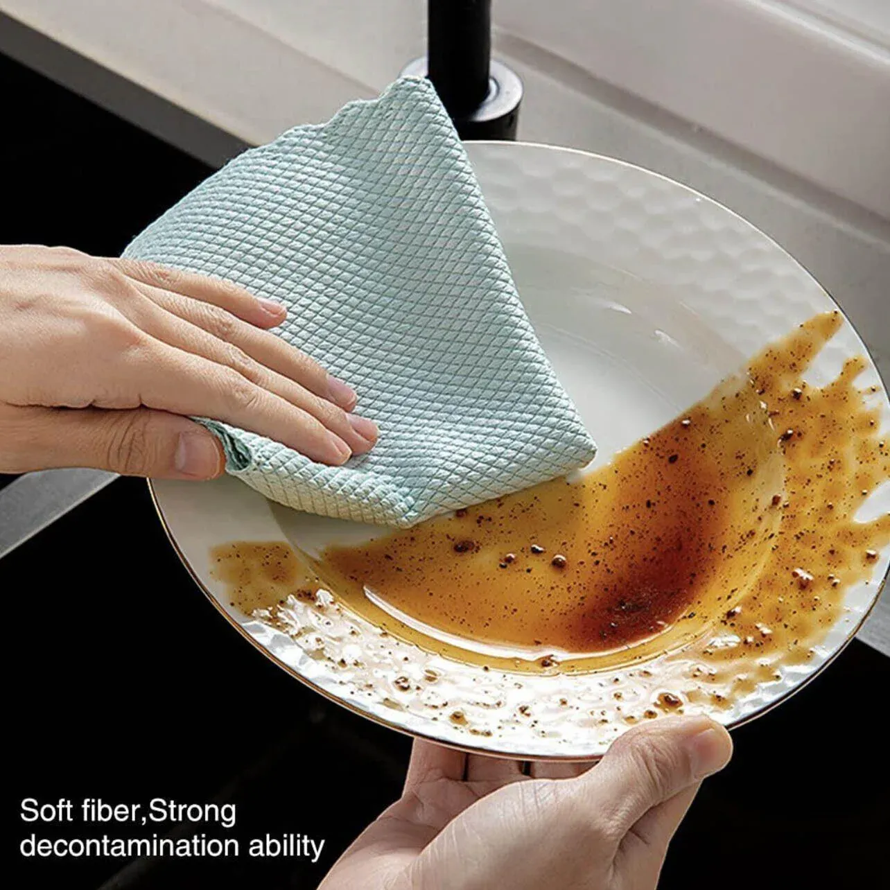 5X Fish Scale Microfiber Cleaning Cloth Dish Washing Glass Wipe Reusable view 13