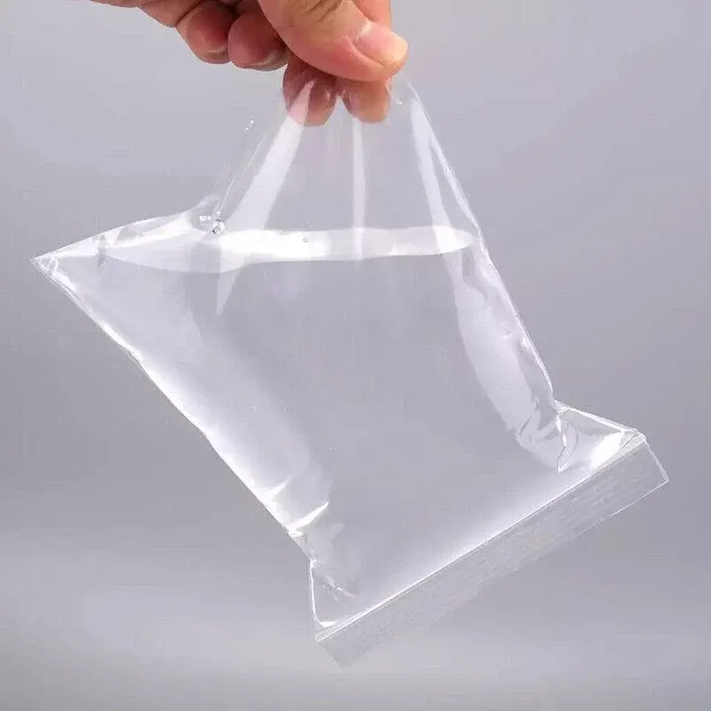 100PCS 100micron Bulk Clear Resealable PE Plastic Zip Bags - 15*22CM view 5