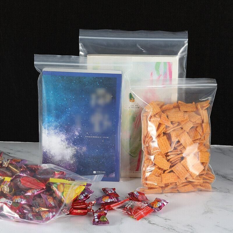 100PCS 100micron Bulk Clear Resealable PE Plastic Zip Bags - 23*33CM view 7