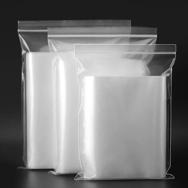 100PCS 100micron Bulk Clear Resealable PE Plastic Zip Bags - 23*33CM view 10