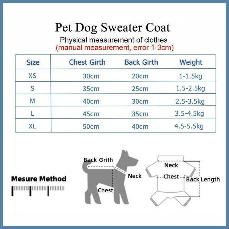 XS Cute Pet Dog Warm Jumper Sweater Clothes Cat Knitwear Knitted Coats Winter view 6
