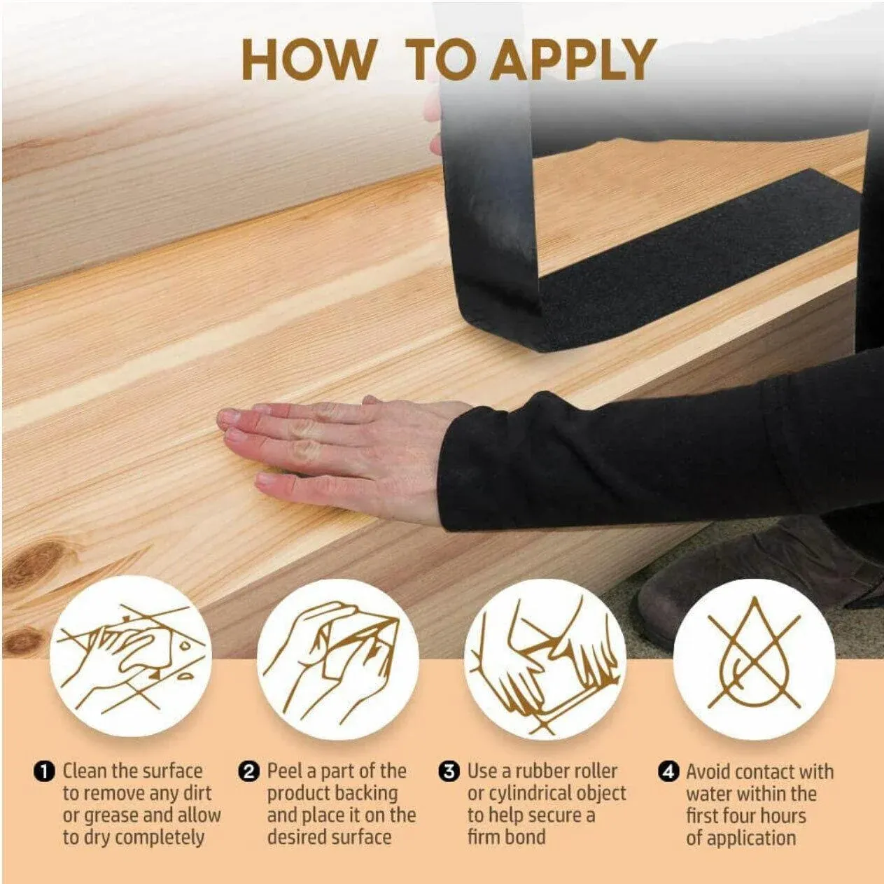 Anti Slip Tape High Grip Adhesive For Flooring Stair Tread - Yellow&Black view 7