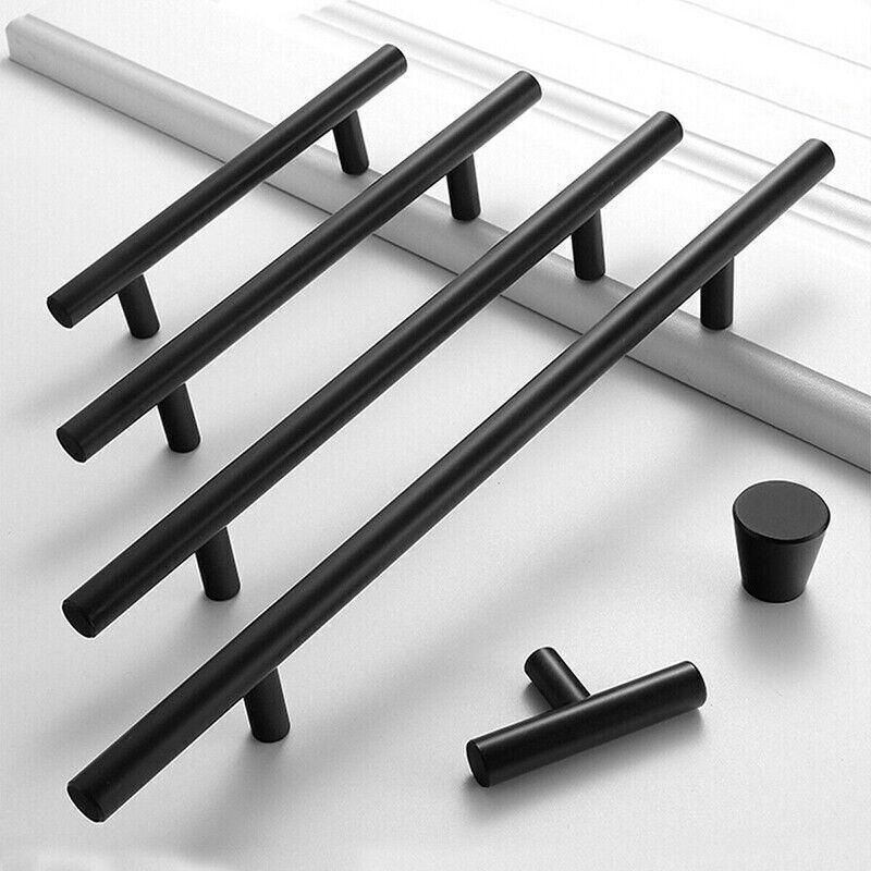 1pcs Black Kitchen Cabinet Door Handles Matte Black Stainless Steel Door view 9