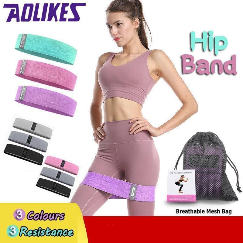 Aolikes Set 3 Resistance Booty Bands Hip Circle Loop Bands Workout Exercise view 2