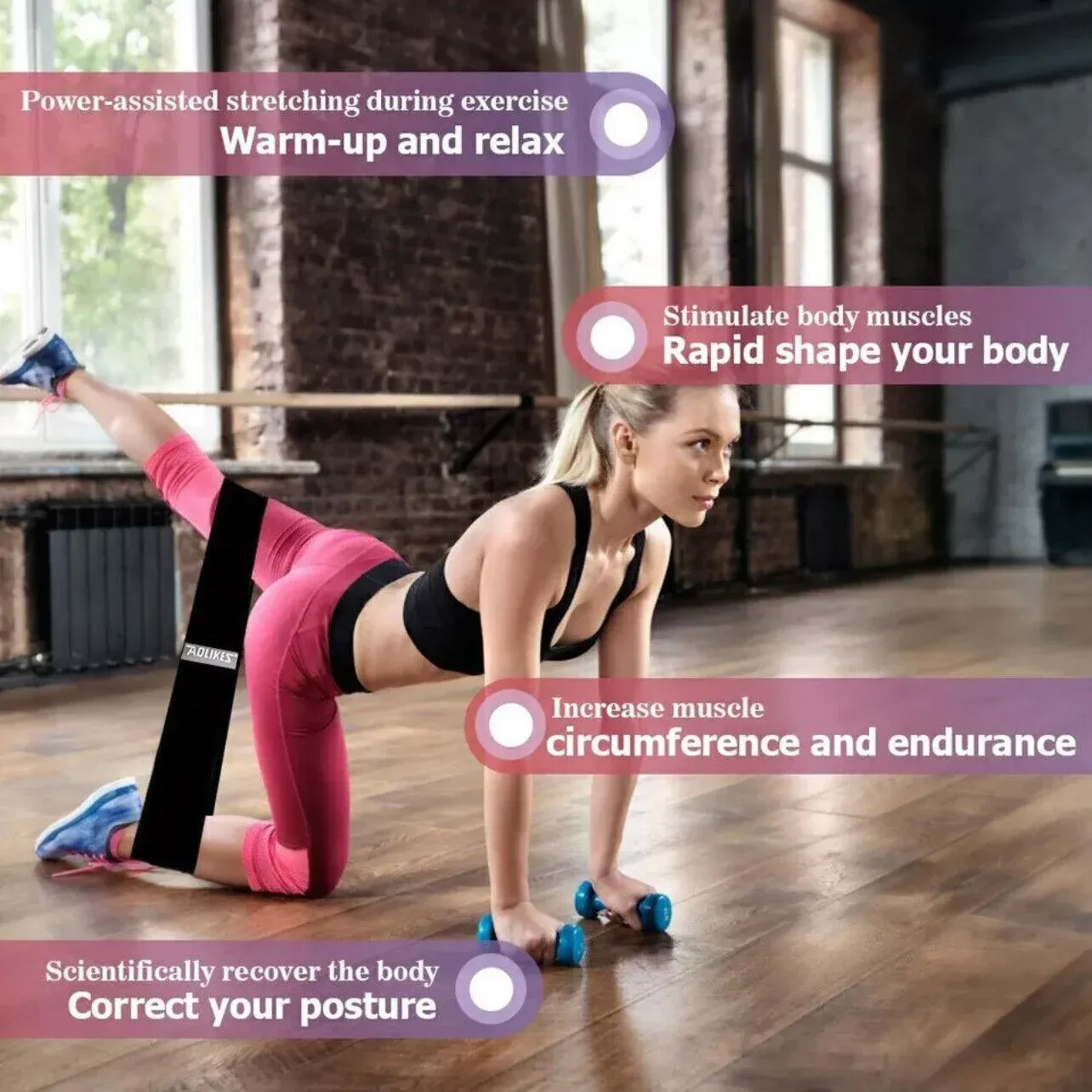 Aolikes Set 3 Resistance Booty Bands Hip Circle Loop Bands Workout Exercise view 10