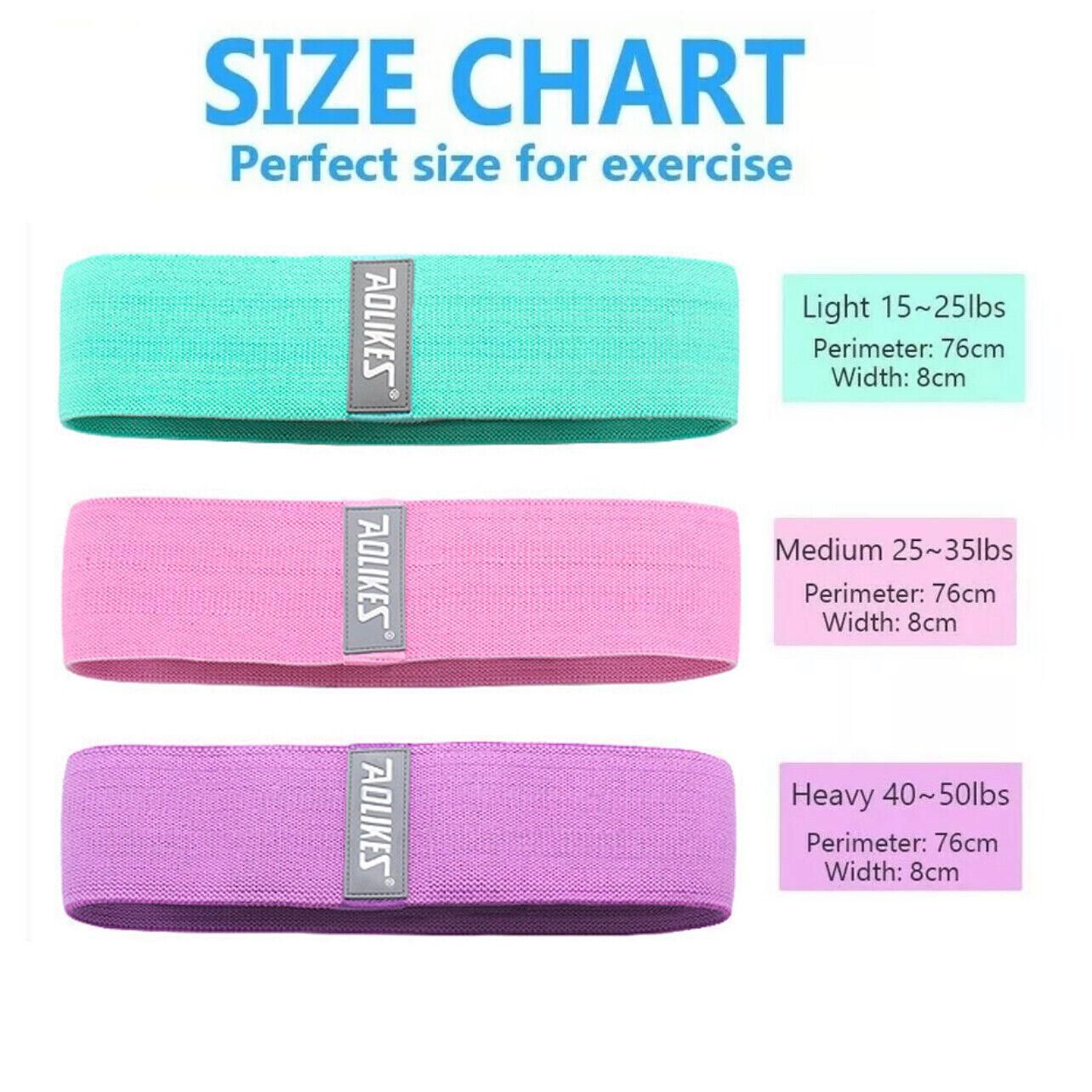 Aolikes Set 3 Resistance Booty Bands Hip Circle Loop Bands Workout Exercise view 6