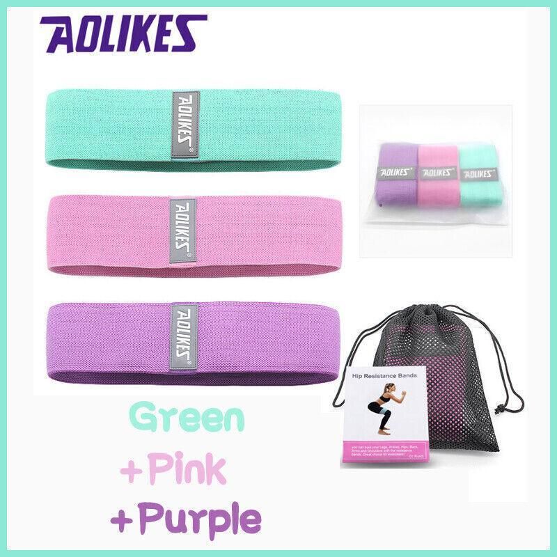 Aolikes Set 3 Resistance Booty Bands Hip Circle Loop Bands Workout Exercise view 7
