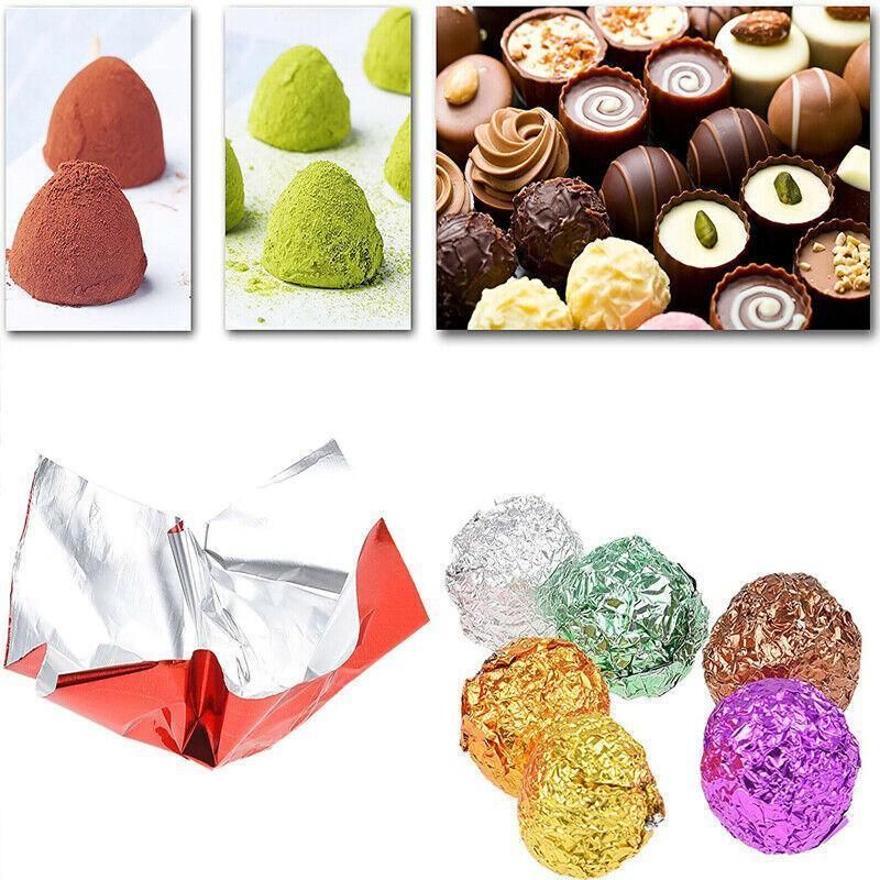 100Pcs Aluminium Foil Chocolate Wrappers 20cm Squares - Pink/Gloss view 10