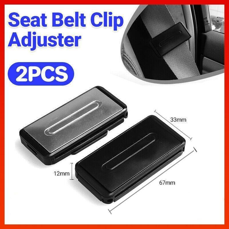 2X Car Shoulder Strap Positioning Clip Buckle Adjuster for Driving Comfort - Black view 2