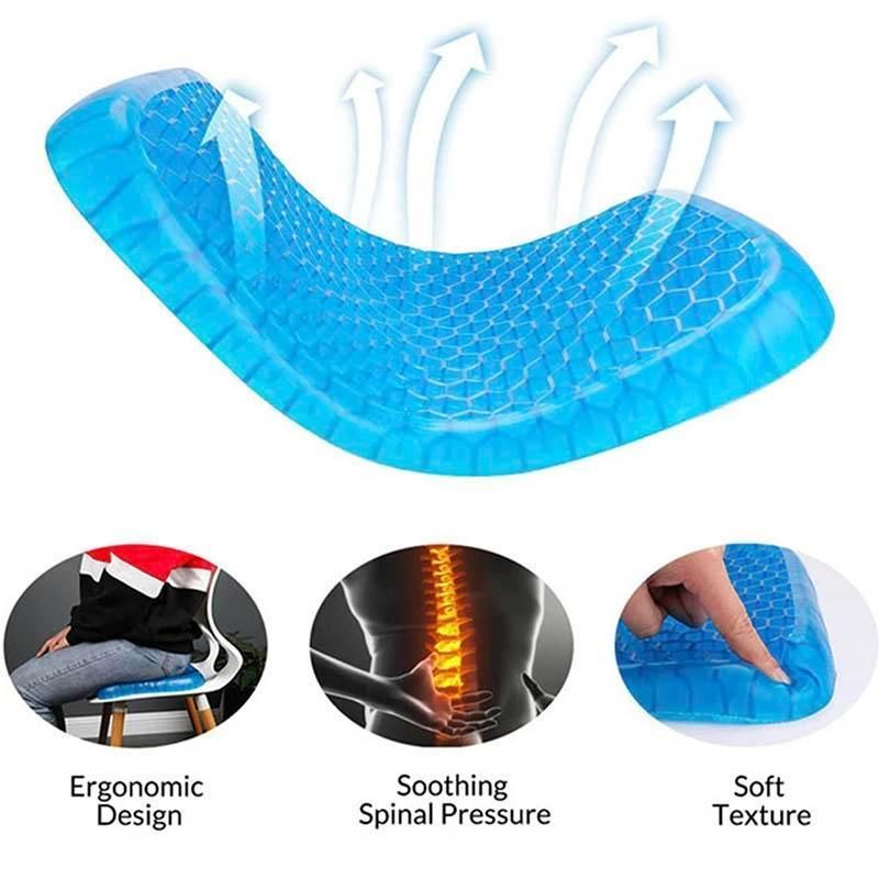 Gel Honeycomb Seat Comfort Cushion Flex Back Support Spine Protector - 1000g view 10