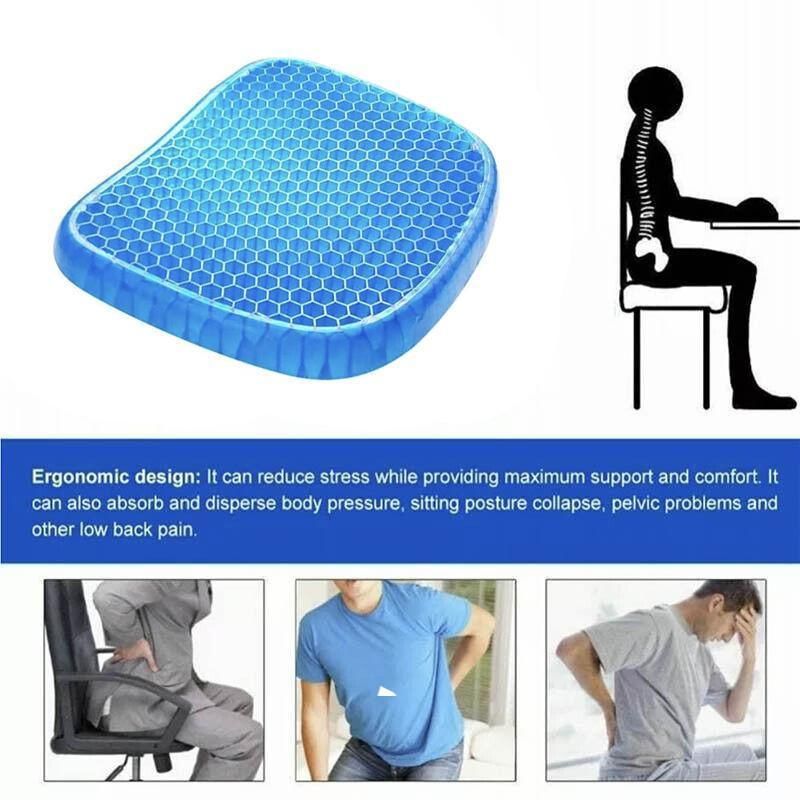 Gel Honeycomb Seat Comfort Cushion Flex Back Support Spine Protector - 1000g view 11