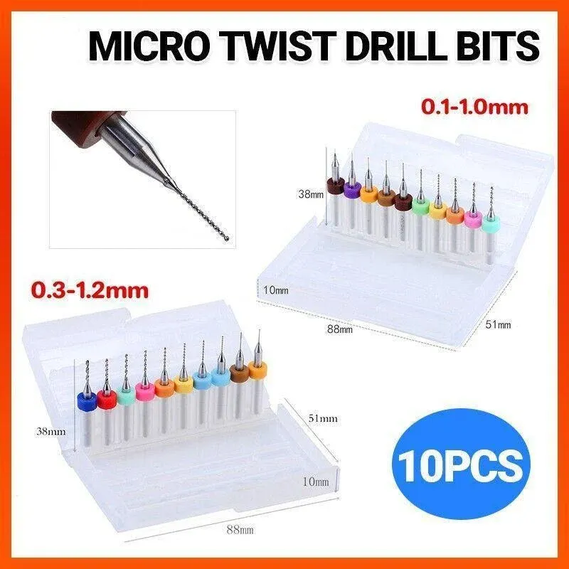 10X Tungsten Steel Micro Drill Bits 0.1-1.2mm for Rotary Tool - 0.3-1.2MM view 2