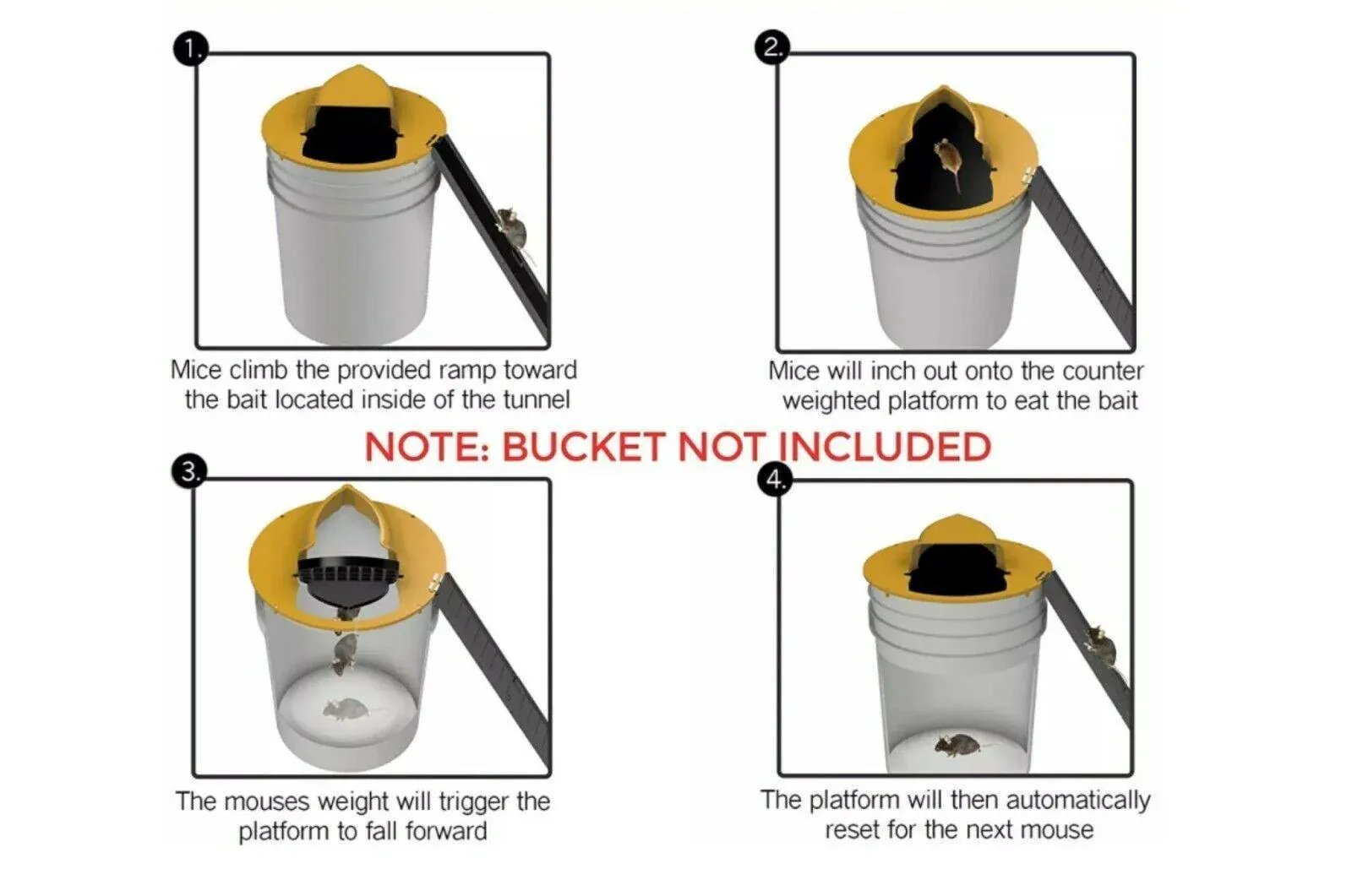 Mouse Trap Flip N Slide Bucket Lid Mouse Rat Trap With Ladder Mousetrap view 7