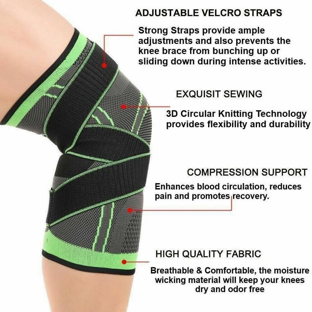 3D Weaving Knee Brace Breathable Sleeve Support Running Jogging Joint Pain Leg view 12