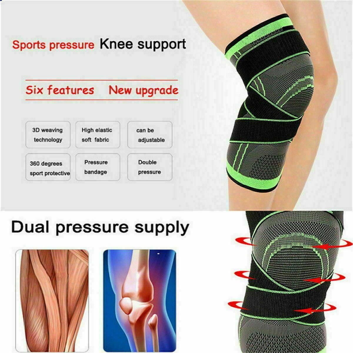 3D Weaving Knee Brace Breathable Sleeve Support Running Jogging Joint Pain Leg view 3